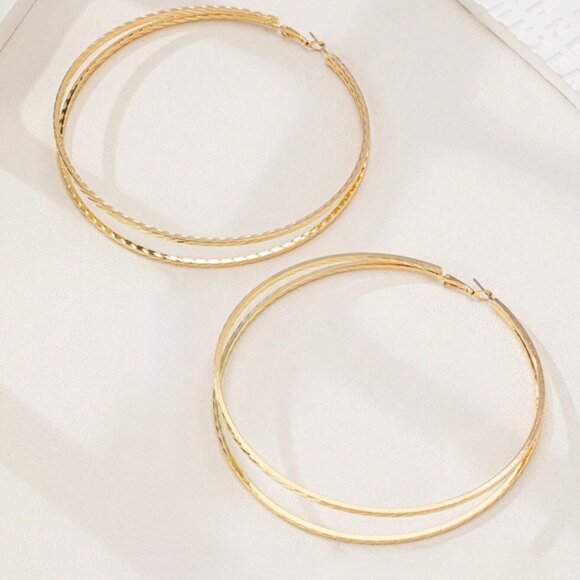 Amazon.com: GLOSOLE Hoop Earrings 14K Gold Earrings for  14K Gold Womens 4\